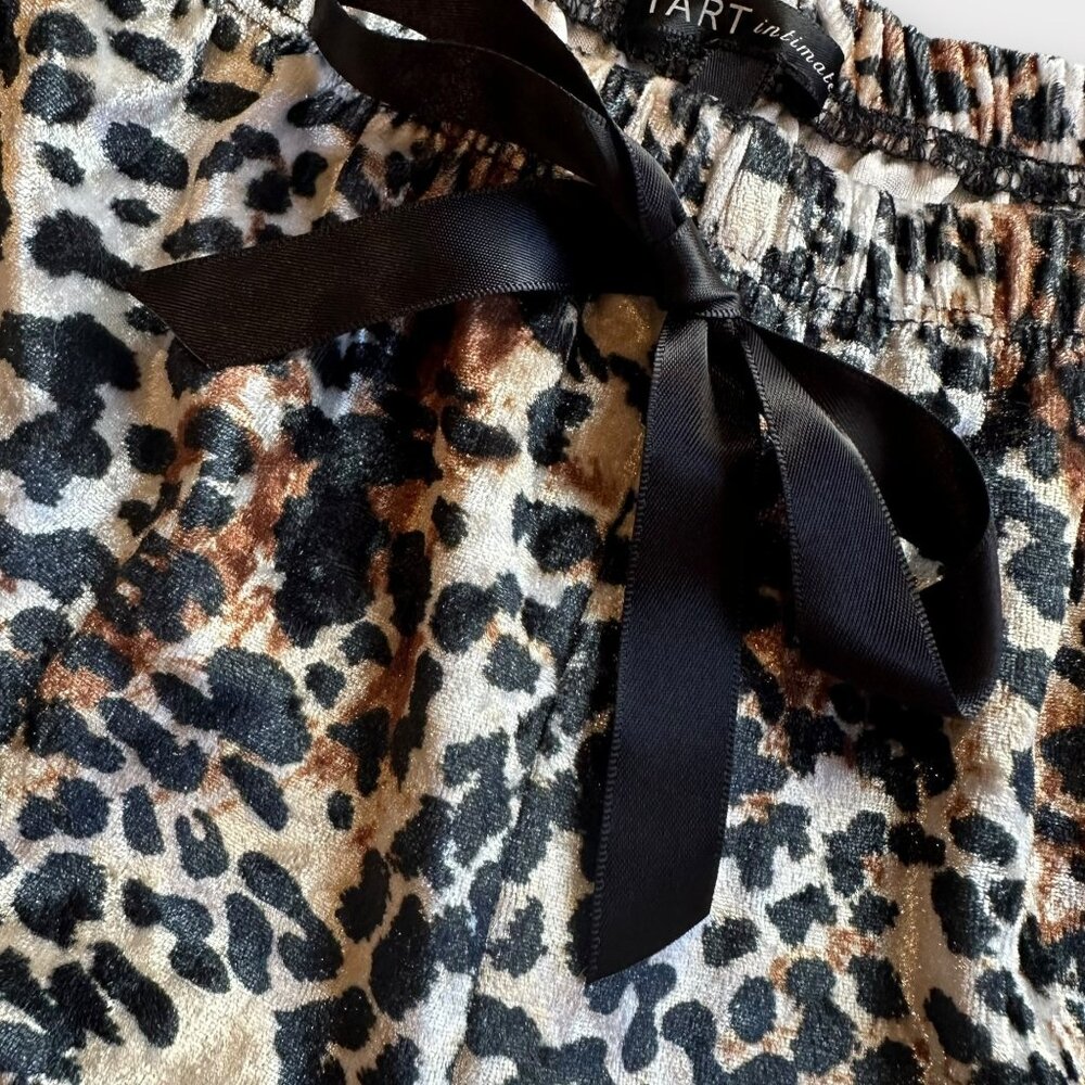 TART Women's Velvety Leopard Strappy 2-pc Pajama Lounge Short Set XL - Picture 3 of 6